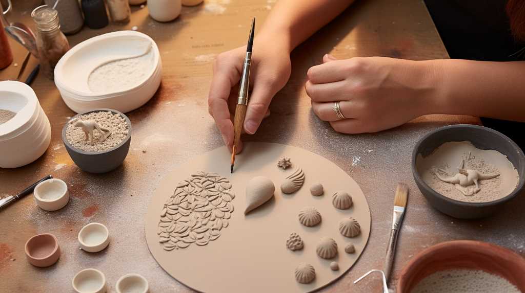 A woman is working on a clay piece.