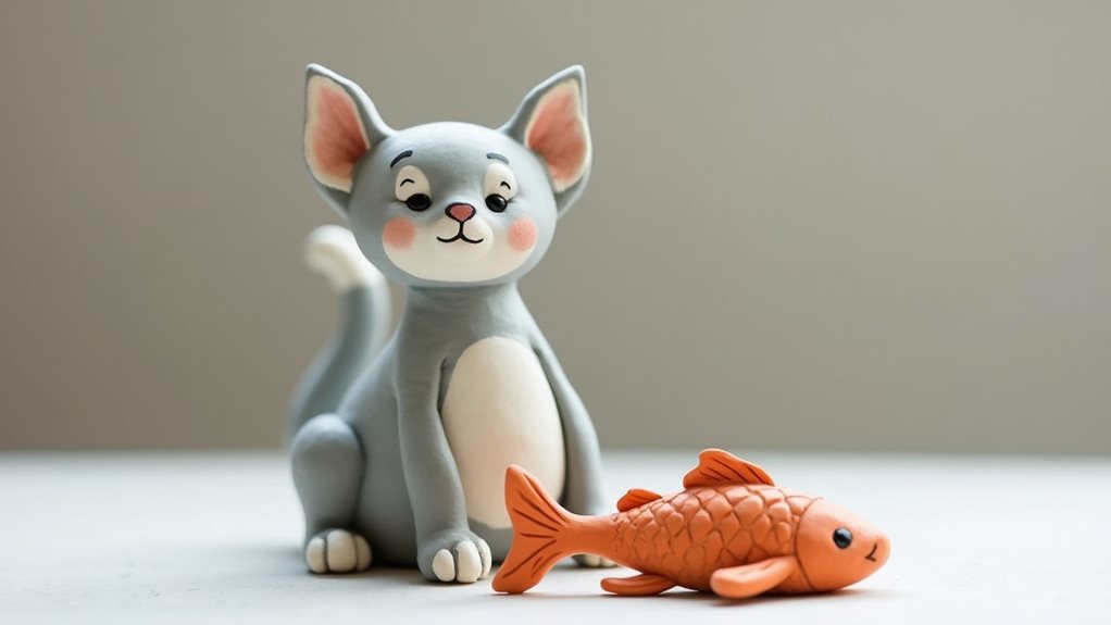 cat catching a fish