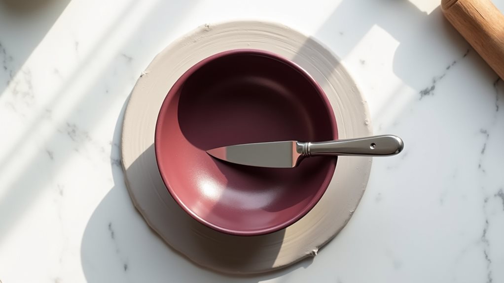 cut circle around bowl