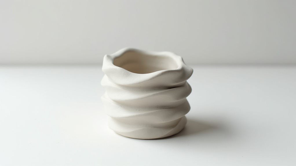 form clay into waves