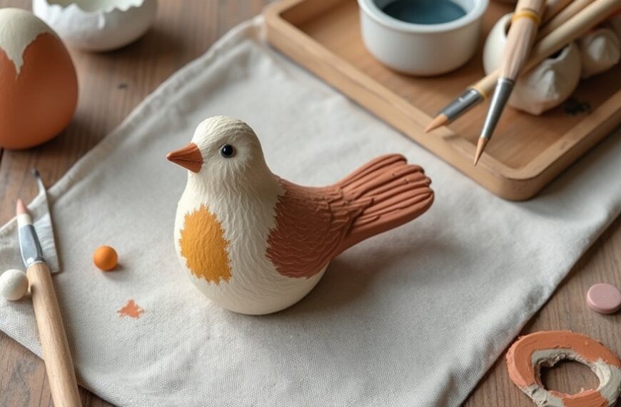 air dry clay bird craft