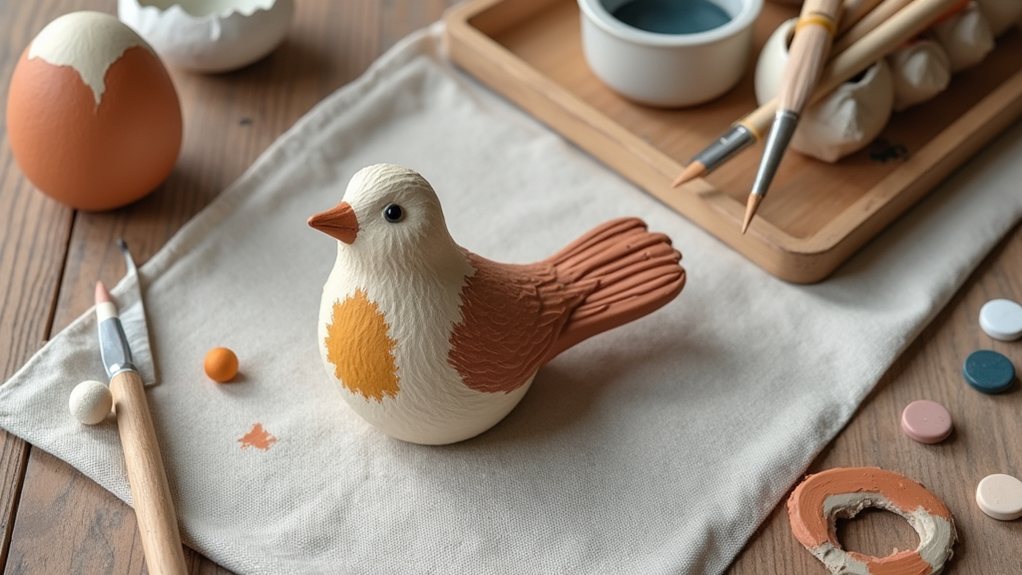 air dry clay bird craft