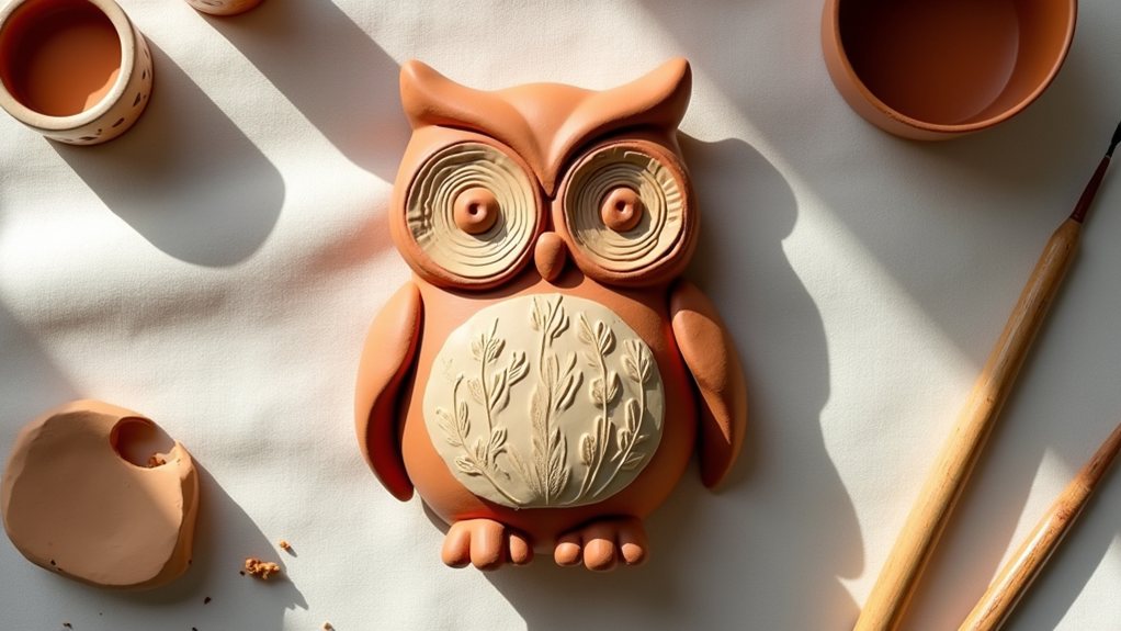 air dry clay owl craft