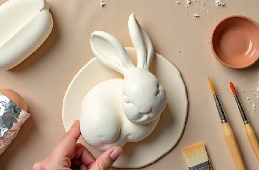 air dry clay rabbit craft