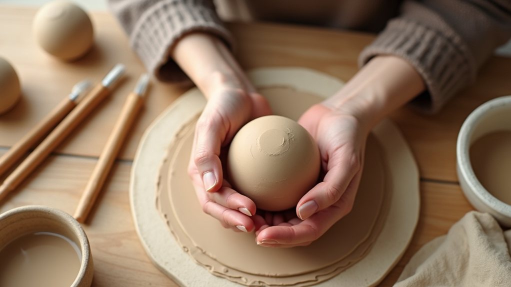 form smooth clay base ball
