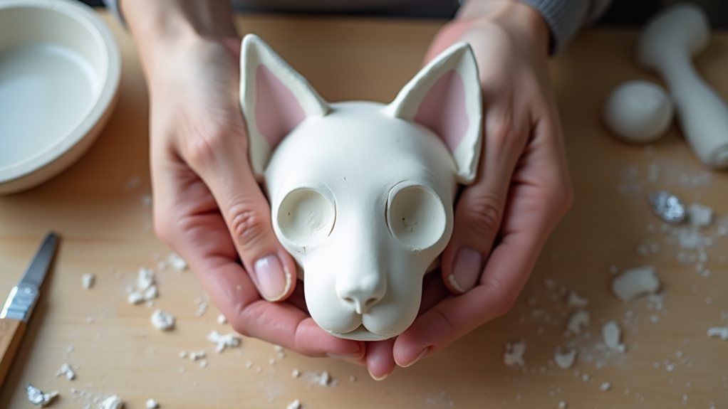 shape clay ears and nose