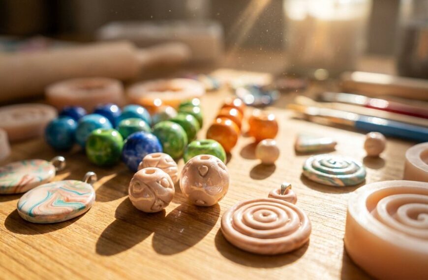 shiny air dry clay jewelry