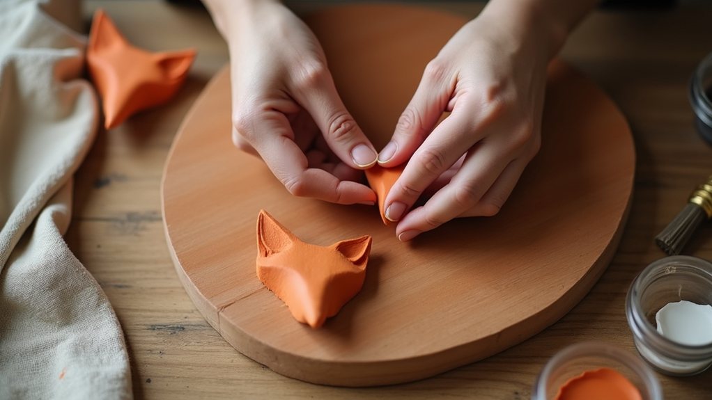 triangular ears with recessed lines