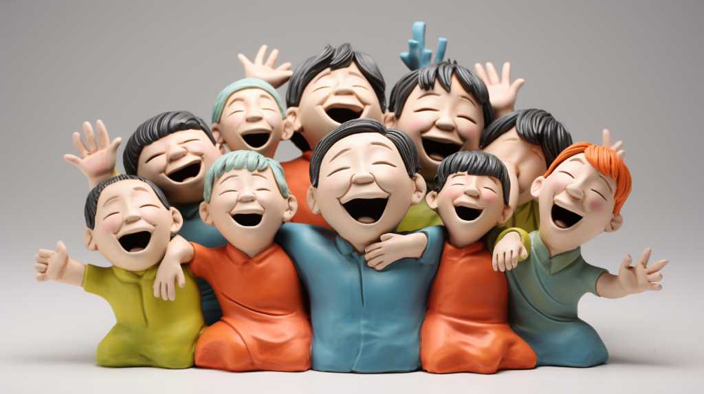 A group of figurines with a smile on their faces.