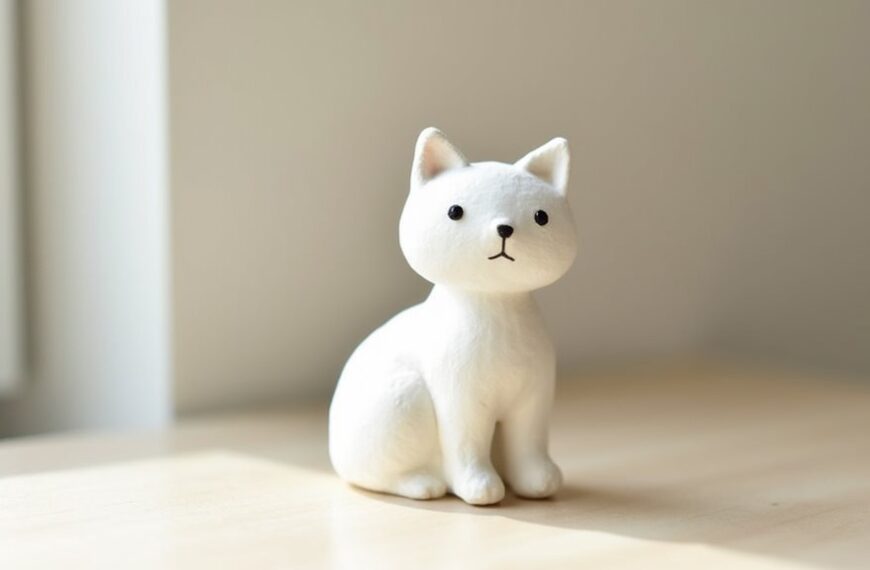 adorable white cat character