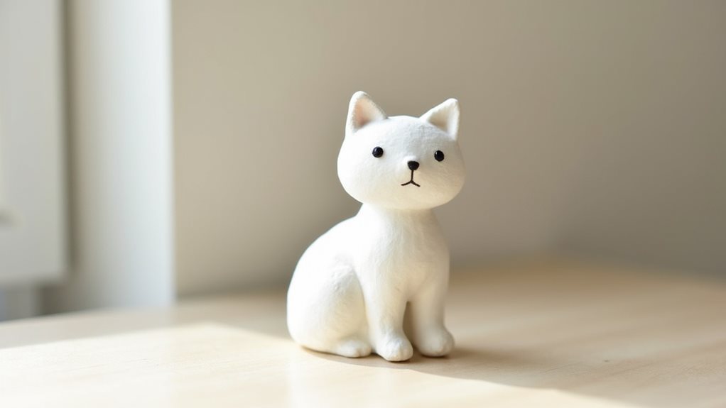 adorable white cat character