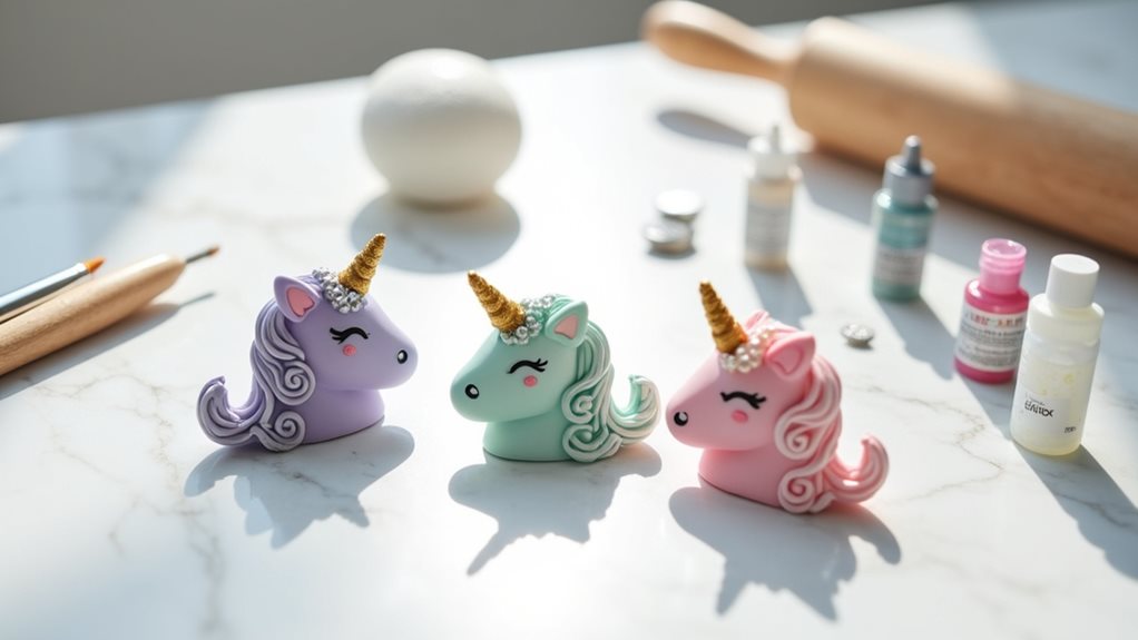 colorful handmade unicorn magnets