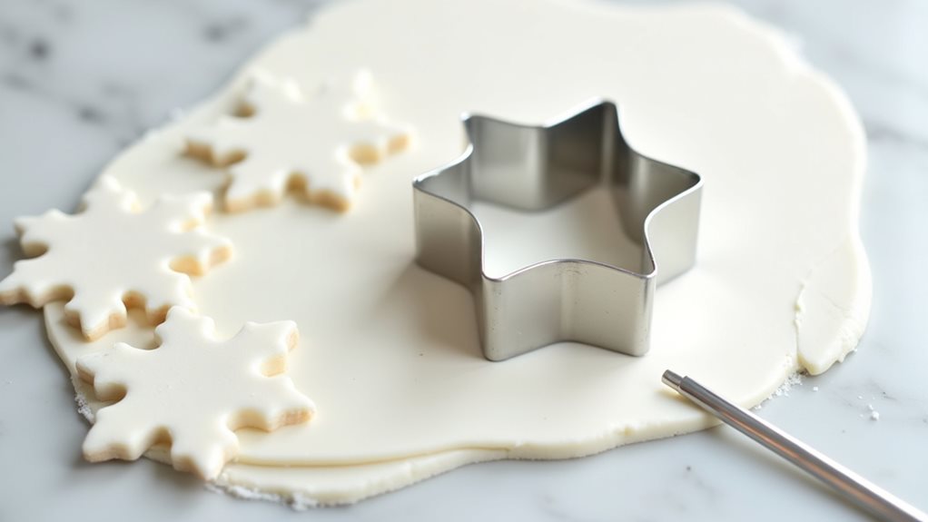 cut out snowflake shapes