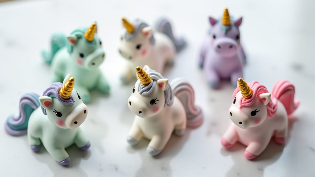 paint dried unicorn shapes