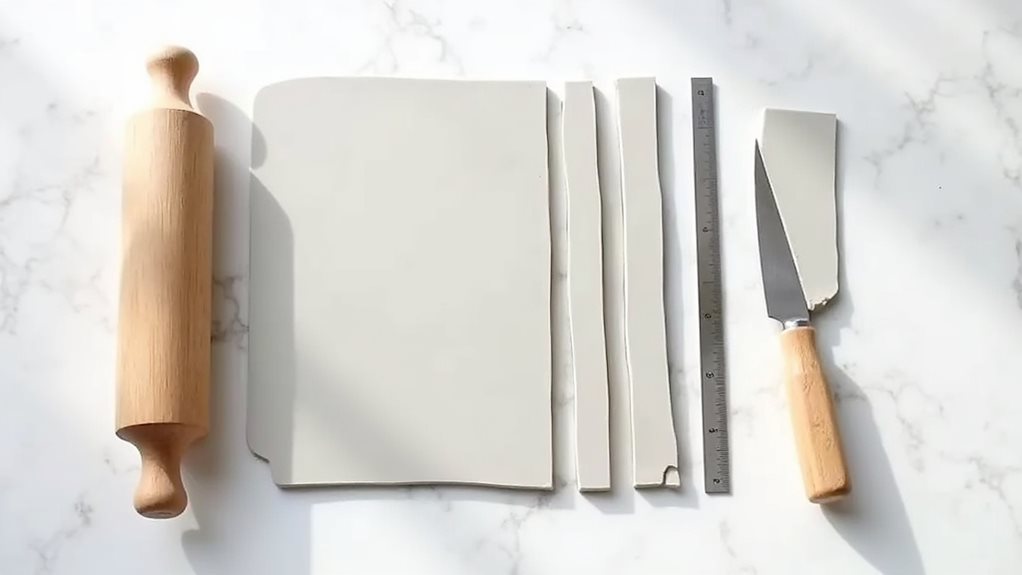 roll clay into strips