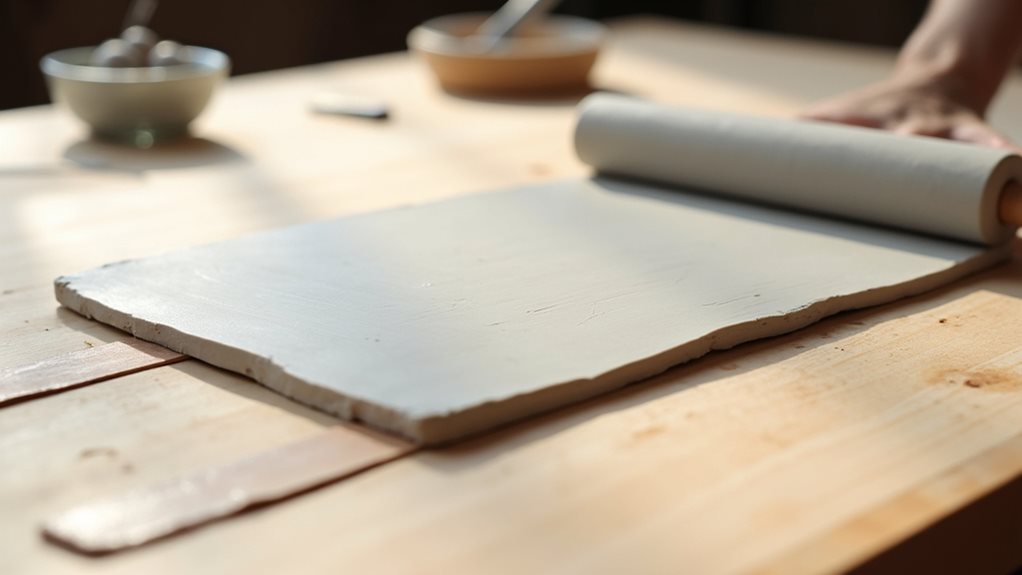 roll clay to desired thickness