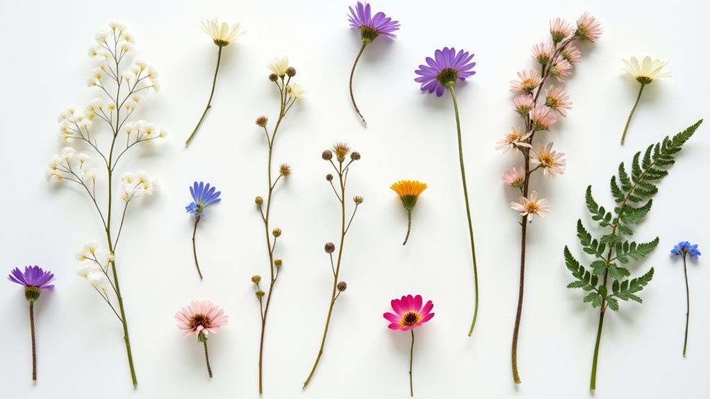 select delicate dried flowers