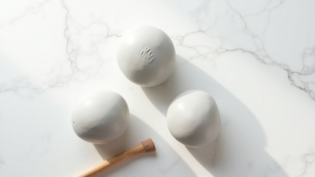 split clay into pieces